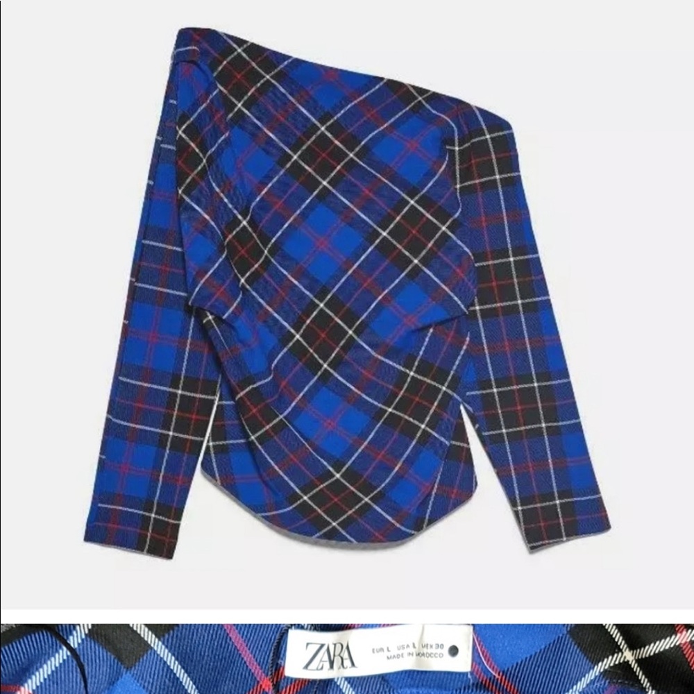 COPY - NEW Zara Tartan Asymmetric Top NWT